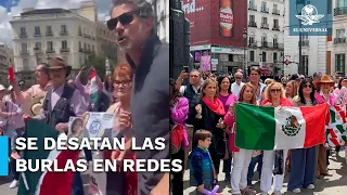 Con canción de Molotov que critica al PRI, hombre apoya la Marea Rosa en España