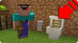 NOOB ENCUENTRA UN PASADIZO SECRETO EN EL RETRETE EN MINECRAFT 😂