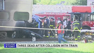 3 dead after car collides with train in Beverly