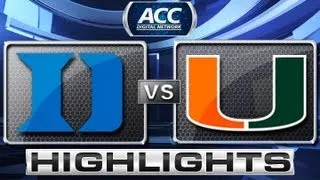 Duke vs Miami Basketball Highlights 1/23/13