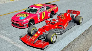 Ferrari F1 2021 vs Nascar Chevrolet 2021 - Drag Race 10 KM
