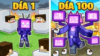 ¡Sobreviví 100 DÍAS COMO MUJER TELE en Minecraft!