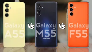 Samsung Galaxy A55 vs Samsung Galaxy M55 vs Samsung Galaxy F55