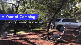 🥳 ⛺ A year of 4Runner camping: recap and end of summer celebration! Rain, wine, and fancy snacks. 🥂🧀