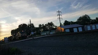 NS 9620 leads a mixed freight train in Robesonia, PA