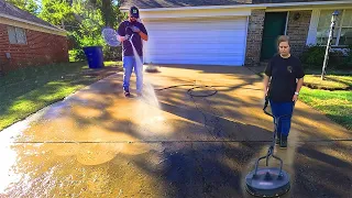 Homeowners didn't realize I POWERWASHED their FILTHY driveway until I told them