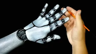 🔥🤖 How to Paint on the Hand | painting on the Hand | funny 3D hand Art | Painting Trick #artonhand