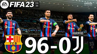 FIFA 23 - MESSI, RONALDO, MBAPPE, NEYMAR, ALL STARS | FC BARCELONA 96-0 JUVENTUS | UCL FINAL