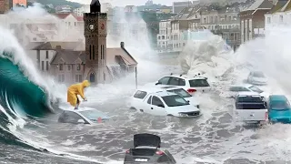 France and UK battered! Storm Pierrick brought floods and high waves like a Tsunami!