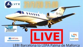 Msfs WTCJ4 Latin VFR LEBL Barcelona to Just Sim LEPA Palma LIVE