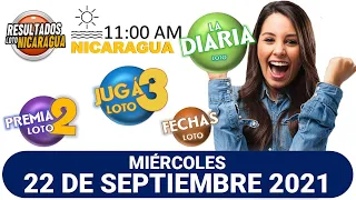 Sorteo 11 am Resultado Loto NICARAGUA, La Diaria, juga 3, Súper Combo, Fechas, 22 septiembre 2021