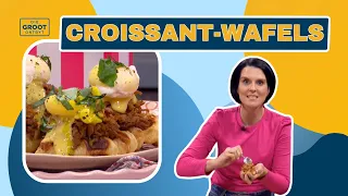 Kombuisidees | Jaclyn Venter maak croissant wafels met gevlokte-vark en eier | 16 Mei 2024