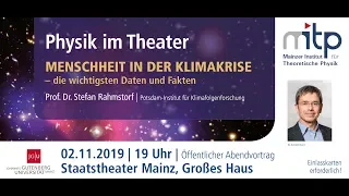 PHYSIK IM THEATER: Menschheit in der Klimakrise - die wichtigsten Daten und Fakten (02.11.2019)