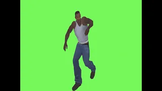 Cj Fortnite default dance green screen meme template