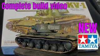 Tamiya  100% All New Tooled 1/35 KV 1 Russian Tank {Complete build painting and weathering}.