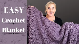 The Sugar Plum Fairy Blanket | FAST and EASY Crochet Blanket Pattern | Beginner Friendly