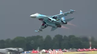 Ukrainian Su-27 Flanker's thundering beast of a display at RIAT
