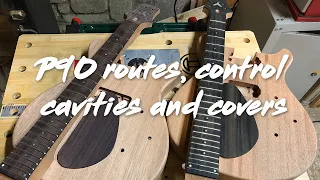 Building DC Guitars - Episode 21 | Routing angled p90s, routing control cavities and wooden covers