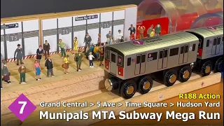 Munipals MTA R188 7 Express Train Grand Central/5 Av/Time Square/Hudson Yard Subway Mega Run
