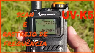 QUANSHENG UV-K5 FUNÇÃO SCAN E RASTREIO DE FREQUÊNCIA!