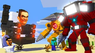 Monster School : Skibidi Toilet G-MAN & Titan DRILLMAN & Upgraded TITAN TV MAN - Minecraft Animation