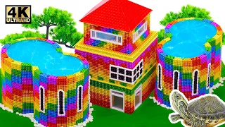 Diy - How To Make Beautiful Villa With Rooftop Double Round Swimming Pool (Satisfying)