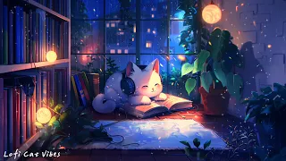Study & Work With A Cat 🐈 - Rainy Day 🌧️ | Lofi Hip Hop | Chill Beats | Lofi Songs To Relax - Chill