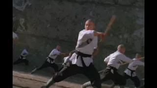 Монах Шаолинь Джет Ли на тренировке с посохом | Jet Li as monk Shaolin training with staff