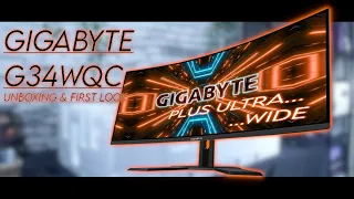 Gigabyte G34WQC Unboxing, Setup, and First Look