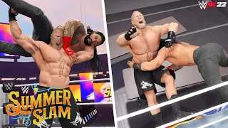 WWE 2K22: Roman Reigns vs Brock Lesnar - Last Man Standing match | SummerSlam 2022 Highlights