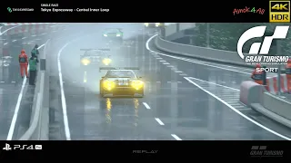 Gran Turismo Sport - 4K HDR - Tokyo Expressway - Central Inner Loop - Replay / Rain