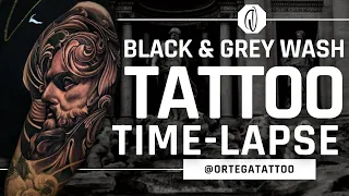 TATTOO TIME-LAPSE #098 | BLACK AND GREY WASH