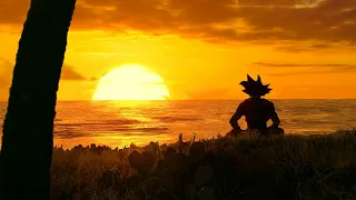 goku watching sunset dragon ball 4k live wallpaper