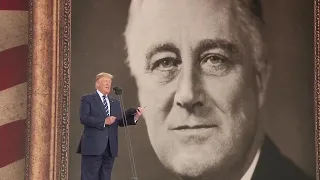 President Trump reads from Roosevelt's D-Day prayer during the 75th Anniversary Ceremony