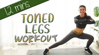 12 MINUTES - TONED LEGS WORKOUT - No equipment