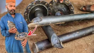 Genius idea and tricks a truck broken rear axle repair | Broken axle rebuild a new technique