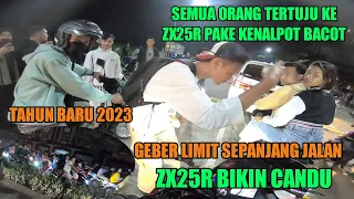 SPESIAL TAHUN BARU GEBER LIMIT ZX25R PAKE KENALPOT BA4COT SEPANJANG JALAN DEPAN PAK POLISI