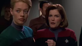 "Alright, let's just get started before my headache gets any worse."  Captain Janeway