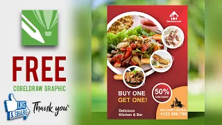 ​CorelDraw Tutorial | Food Flyer Design for Restaurant | Adobe Tutorial