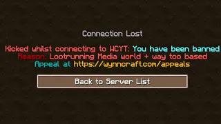 I got YOUTUBE Rank on Wynncraft and GOT BANNED