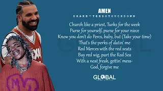 Drake feat Teezo Touchdown - Amen (Lyrics)