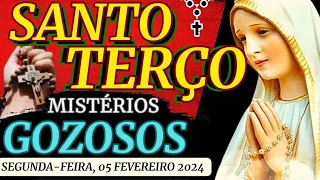 Santo Terço de hoje Segunda-feira (5/02/2024)🌹Mistérios Gozosos🌹Terço Mariano / Terço de Fátima