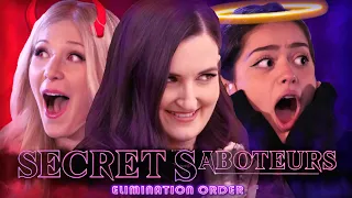 Secret Saboteurs Elimination Order + Votes Revealed!!