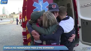 Família catarinense faz homenagem para pai bombeiro