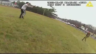 Wanted suspect police chase caught on camera