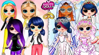 Marinette, Alya, Cloe, Kagami, Shadybug: Who gets the best Wedding Dress? -SurprisingDolls Paper DIY