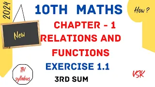 10th Maths / unit 1/ Relations & Functions Exercise 1.1 3rd sum #function #relation #mathswithvsk