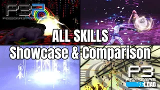 Persona 3 ALL Skills Showcase & Comparison | Portable Vs Reload