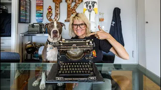 Karla & Hudson Unboxing Vintage Typewriter Gift from Channel Supporter Jeff Abrams