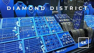 [4K] Shiny Storefronts of Diamond District: New York Walking Tour